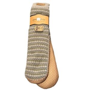 GAA HUU Men's Slipper Socks Chill Guard Sz 9-13 Fair Isle Gripper NWT